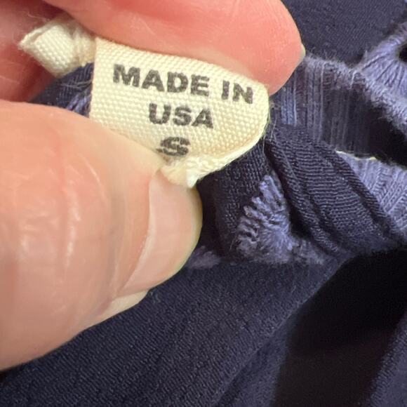 AMADI Bomber Jacket Small Redskin Blouson Eyelet Full Zip Embroidered Blue Crepe - Picture 11 of 12